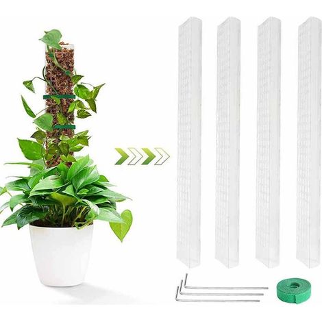 Lot de 4 tuteurs et tuteurs en plastique pour plantes grimpantes et monstera. (1/5)