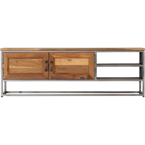Maison Exclusive - TV-Schrank Recyceltes Teakholz und Stahl 120x3 (1/5)