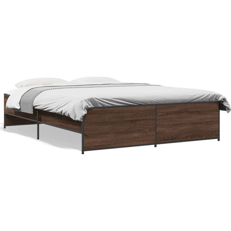 Maison Exclusive - Cadre de lit sans matelas chêne marron 160x200 cm