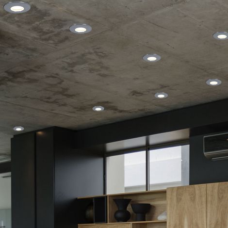 Etc-Shop – Lot de 8 spots LED encastrables 8,3cm – Blanc chaud 3000K – IP44 – Puissance 5W – Pour salle de bain et salon (1/4)
