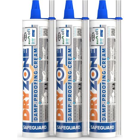 Dryzone Damp Proofing Cream DPC 310ml x 3 Pack (1/2)