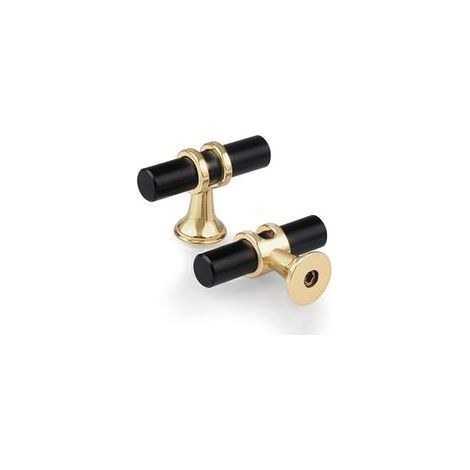 Set di 10 pomelli per cassetti con foro singolo a T, moderna maniglia ad T per armadi e porte in lega di zinco, pomelli a foro unico per cucina, mobili, armadi, guardaroba e camera da letto, viti incl (1/4)