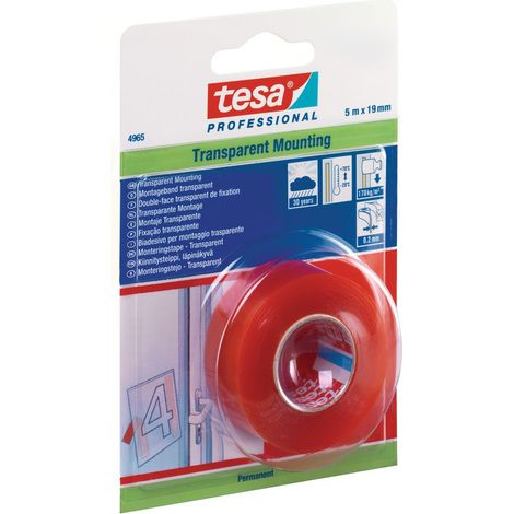 Rouleau de ruban adhésif double face transparent 1,5m x 19mm 66965 tesa (1/3)