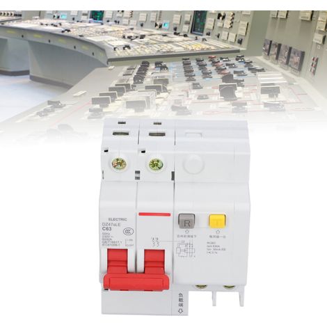 Disjoncteur miniature DZ47sLE C63 2P 63 A, montage sur rail DIN, basse tension 230 V, pouvoir de coupure 6000 A (1/5)