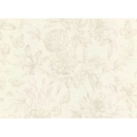Papier peint vinyle beige à motif floral classique sur tissu intissé, 10 m (1/3)