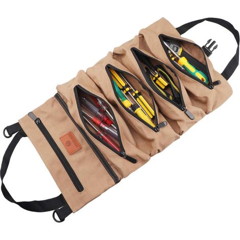 Sac à outils de réparation pour voiture – Kaki – Pochette de rangement en toile (1/5)