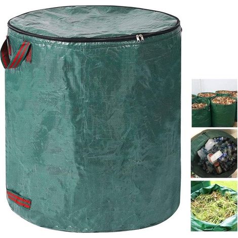 Sacchi per rifiuti da giardino con coperchio e cerniera, 272 l, 2 pezzi (1/5)