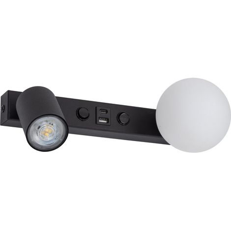 Tk-lighting VOX lámpara de pared negra pantalla de vidrio (1/5)