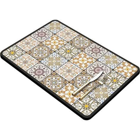 Sets de table, sets de table géométriques colorés vintage pour fête, cuisine, salle à manger, sets de table absorbants contrôlés par l'eau, isolation thermique, tapis à séchage rapide, 40 x 50 cm'Oran (1/5)
