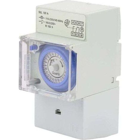 YMYNY Horloge Modulaire, 110-230V SUL181H Interrupteur à Minuterie, Horloge Modulaire pour Chauffe Eau, Minuterie Mécanique Étanche Programmable 24H, pour éclairage équipement électrique de Domestique (1/4)