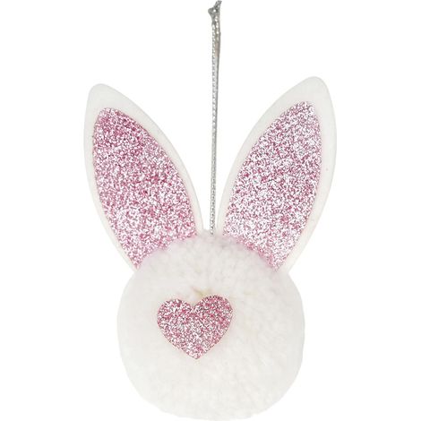 Guirlande De Décoration De Pâques - Lapin En Peluche - Design Cul Et Oreilles - Pour Arbre De Pâques Et Paniers - Lot De 2 (1/5)