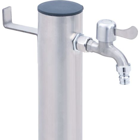 Colonne à Eau Ronde 40 cm. Support de robinet extérieur.