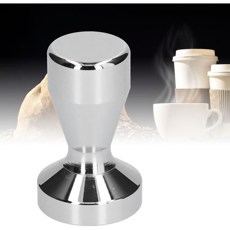 Kompakter italienischer Kaffeetamper aus Edelstahl, Kaffeepulverpresse, Hammer für Zuhause und Büro, silberfarben, 58 mm (1/5)