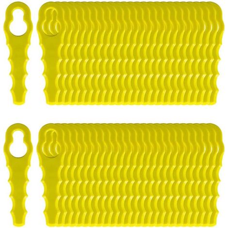 50 pièces Lames de Rechange For Ryobi Coupe Bordure, Têtes Double Lames Dentelées RAC155 RAC157 RAC158 (1/5)