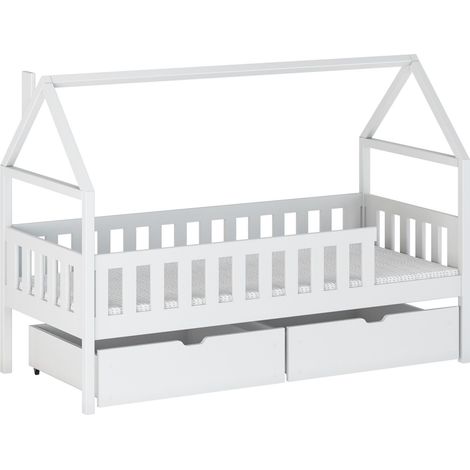 Cama Vista 116, Blanco, Individuales, 80x180, Madera, Somieres, 86x188x133cm