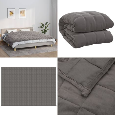 Couverture lestée Gris 155x220 cm 7 kg Tissu - Couverture Lestée - Couverture Poids - Sommeil Profond - Relaxation - Stress - Home & Living (1/5)