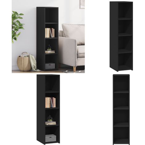 Buffet noir 30x41x124 cm bois d'ingénierie - Buffet Design Intemporel - Meuble Rangement Noir - Commode Cuisine - Buffet Salon - Mobilier Contemporain - Home & Living (1/5)
