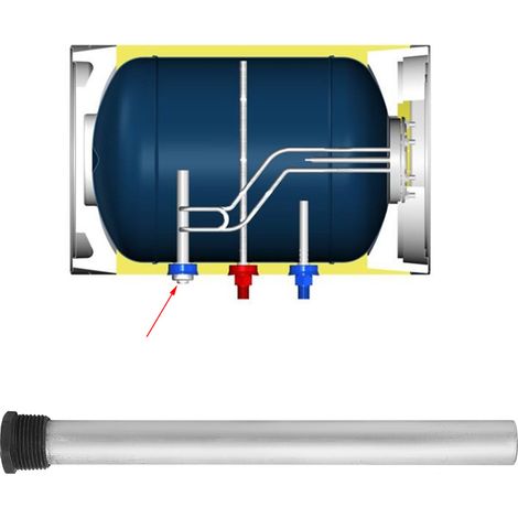 Pièce d'anode en alliage de magnésium résistant à la corrosion pour chauffe-eau 232767 NPT3/421235 mm (1/5)
