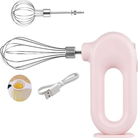 Cordless Hand Mixer, USB Rechargeable Electric Hand Mixer for Home Use, Egg Beater, Electric Mixer with 4 Speeds (1/5)