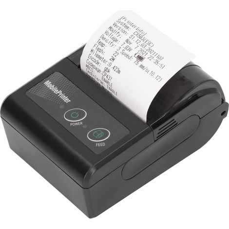 Imprimante de Reçus Bluetooth 57 Mm Portable USB - POS Printer Personnel Mobile, 200 Dpi Thermique Avec Ceinture en Cuir (1/5)