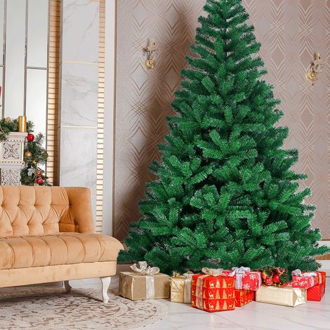 Sapin de Noël Artificiel 240CM, 1400 Branches, Matériel PVC Arbre de Noël, avec Socle en Métal, Décoration de Noël réutilisable (1/5)