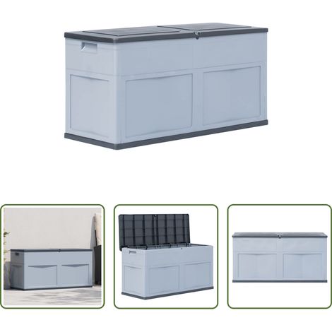 Gartenbox 320 l - Garten-Aufbewahrungsbox 320 L Grau Schwarz (1/5)