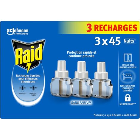 Recharge 3en1 Electrique Liquide Moustiques & Moustiques Tigres - 3 Recharges 45 Nuits (1/5)