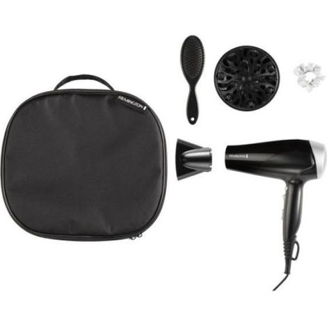 Seche Cheveux Coffret seche-cheveux Style Edit Remington D3171GP – 2200W - Vanity de rangement,Diffuseur, Brosse plate et Chouchou en soie (1/5)