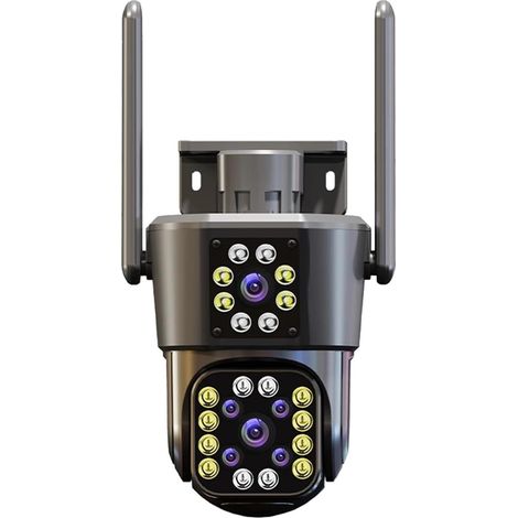 Caméra de sécurité à Domicile Caméra IP 6K 12MP PTZ, Trois écrans, Zoom 8X, Protection de sécurité, détection Humaine de Mouvement, vidéosurveillance IP extérieure, survalance(4K 8MP No Card) (1/5)