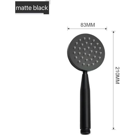 Pommeau de douche à main en acier inoxydable doré brossé, finition or rose (noir), finition pluie. (1/5)