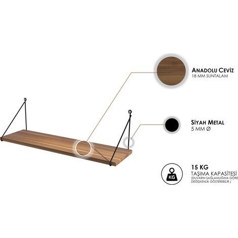 Mensola da parete, mensola portaoggetti Shelf Noce (1/4)