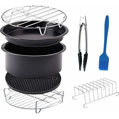 6'' Accesorios para Freidora de Aire 8 Piezas, Kit de Accesorios Universales para Freidora de Aire Caliente para y todas las marcas de Freidoras de Aire (2.3-3.2L) (1/4)