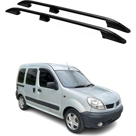 Barres de Toit longitudinales pour Renault Kangoo 1996-2007 Aluminium Noir (1/5)
