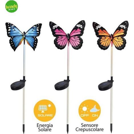 Luce solare decorativa a forma di farfalla Prismalux RGB (1/5)