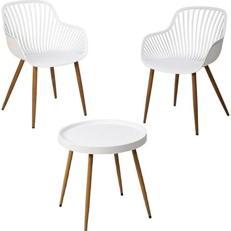 Ensemble de meubles de jardin en plastique, table et 2 chaises. (1/3)