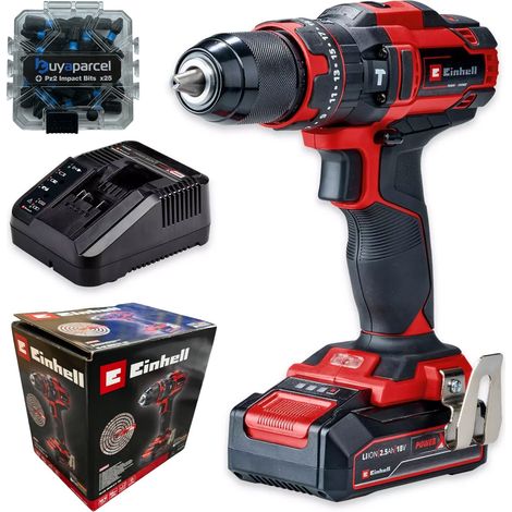 Einhell TE-CD 18/44 Cordless Combi Drill PXC 18v Metal Chuck 1 x Battery + Bits