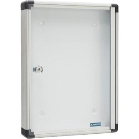 ARREGUI PAN52 Panel de Anuncios de aluminio con capacidad para 1 hoja DIN A4, con cerradura de llave, plata