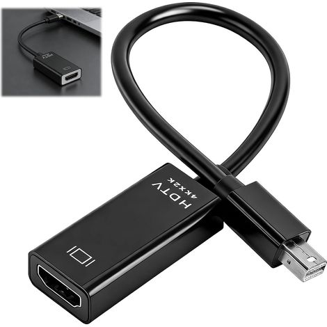Adaptateur Mini DisplayPort vers HDMI 4K, Mini DP vers HDMI pour Thunderbolt 2 MacBook Pro Air iMac Surface Pro, transmission 4K stable avec connecteur plaqué or pour présentation de bureau (1/5)