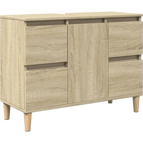 Meuble d'évier,Meuble sous évier chêne sonoma 80x33x60 cm bois d'ingénierie CFW498909 (1/5)