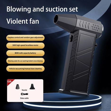 Ventilateur puissant, sèche-cheveux, aspirateur, rechargeable (1/5)