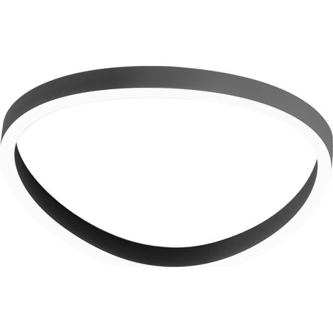 Plafonnier Ecaris P/P 38W+8W Led 2200-2300Lm Cct 3000K/4000K Dimmable En Aluminium Noir Satiné - Gealuce (1/3)