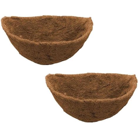 Lot de 2 doublures en fibre coco pour paniers suspendus, semi circulaires 30 cm muraux (1/5)