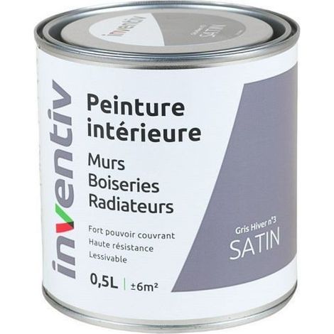 Peinture intérieure satinée gris hiver 3 - INVENTIV (0,5L)