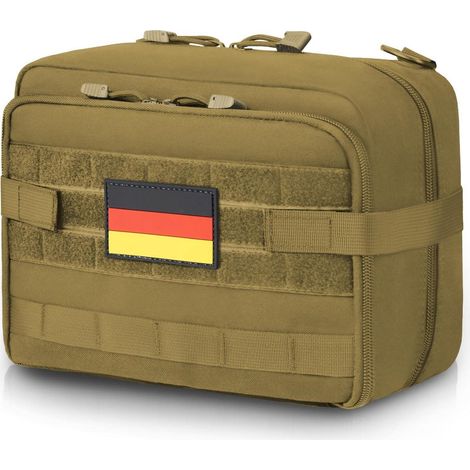 Sac tactique Molle Khaki, imperméable, 11.5''x8''x5''