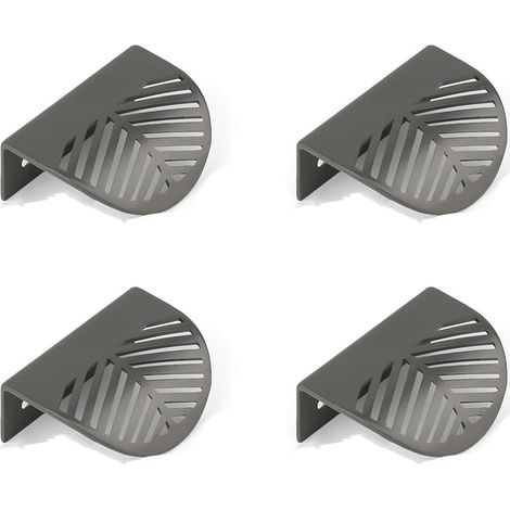 Lot de 4 boutons de porte/tiroir en laiton noir en forme de feuille, poignées de meubles de cuisine, boutons en cuivre