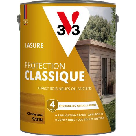 Lasure Protection Classique V33 CHÊNE DORE  Satin - 5L