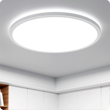 Plafonniers de salle de bain ultra-fins, 420 mm, 24 W, 2200 lm, étanches, équivalent à 192 W, blanc froid 6000 K (1/5)
