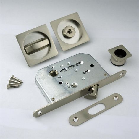 Cerradura de puerta corredera minimalista europea, cerradura de puerta corredera empotrada, cerradura de puerta de armario empotrada, cerradura de puerta invisible de aleación de zinc para balcón (1/5)