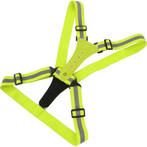 Gilet de course réfléchissant à LED avec 3 modes d'éclairage, protection réfléchissante à 360°, gilet réfléchissant jaune. (1/5)