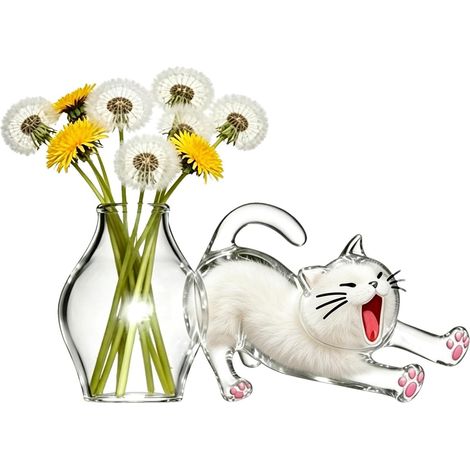 Aimant Frigo Porte-Chat Souvenir décoratif aimanté Transparent et  Vase aimanté porte-frigo Pour Maison Cuisine Bureau École Casier Fenêtre Tableau Blanc Collègues (1/5)